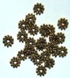 25 8x1.5mm Antique Gold Bali Style Flower Spacer Beads